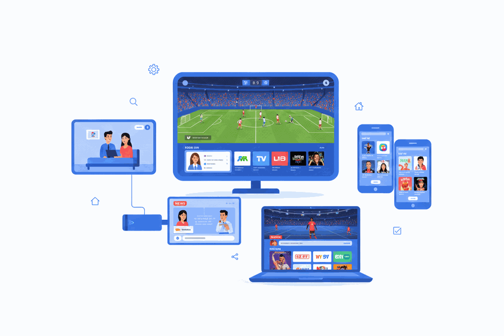 works on Smart TV, phone, tablet, laptop, and streaming devices